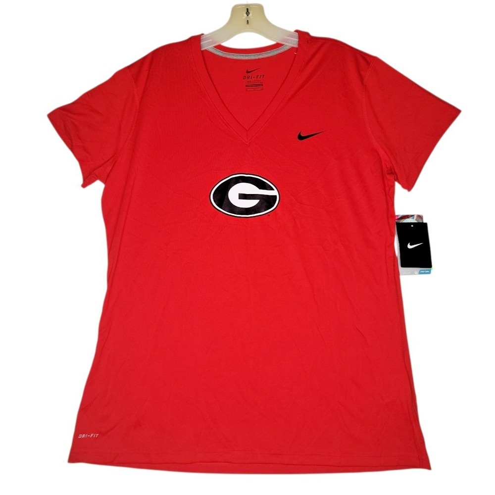 Nike Georgia Bulldogs Women's Red‎ Shirt Dri Fit Size XL NWT